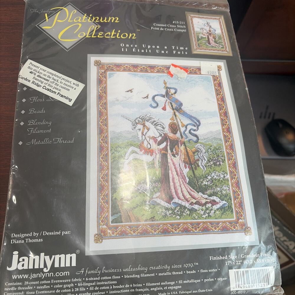 NEW The Janlynn Platinum Collection Once Upon a Time Cross Stitch Kit #15-211
